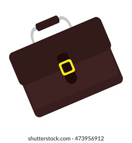 business brown briefcase elegance accesory vector illustration