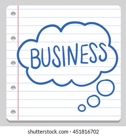 Business Bubble Notebook School Doodle Icons Hand Made vector Illustration sketch.