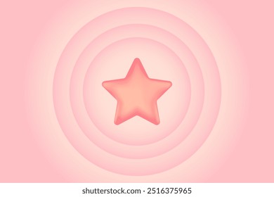 Business bubble with pink 3D star icon, favorite or best background with copy space, Competition icon with glow effect for presentation, infographic steps