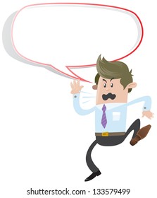Business Buddy shouting with Speech Bubble