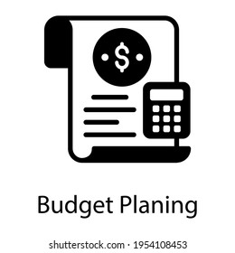 Business budget planning solid icon design