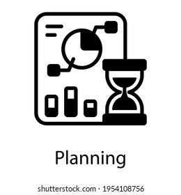 Business budget planning solid icon design