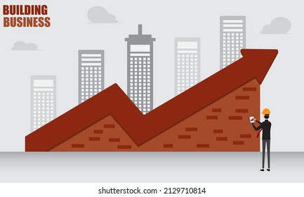 
business building concepts. business growth up. illustration vector business.