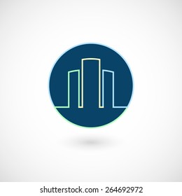 Business or building icon / logo template. Isolated on white background. Vector illustration, eps 10.
