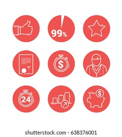 Business and Building set vector icon