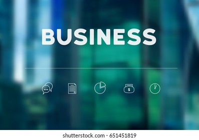 Business building vector blur background with infographics for design