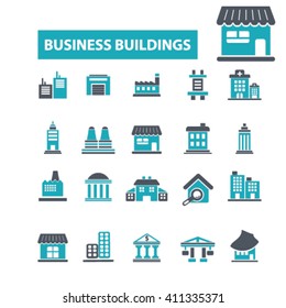 business buildings icons
