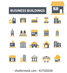 business buildings icons

