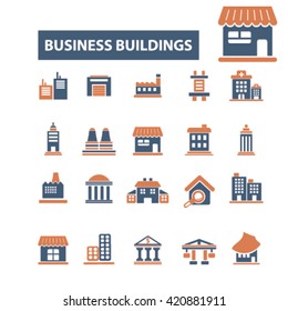 business buildings icons