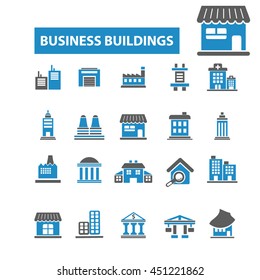 business buildings icons