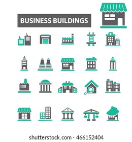 business buildings icons