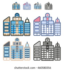 Business buildings vector set