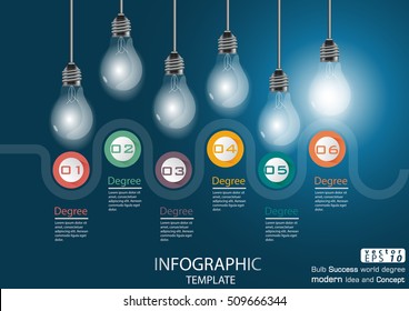 Business Bulb degree Success design modern Idea and Concept Vector illustration Infographic template 