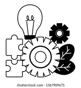 business bulb gear puzzles