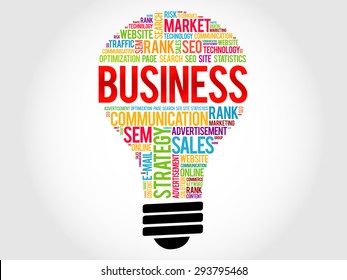 BUSINESS bulb word cloud, business concept