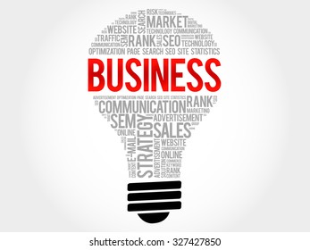 BUSINESS bulb word cloud, business concept