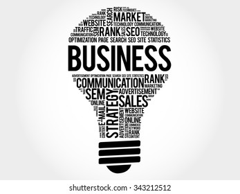 BUSINESS bulb word cloud, business concept