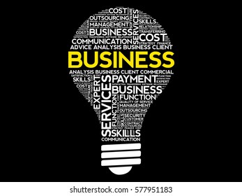 BUSINESS bulb word cloud, business concept