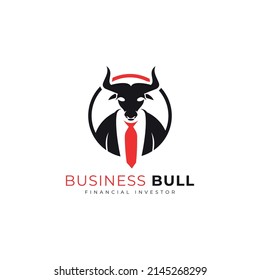 business bull logo design mascot for finance corporate business company