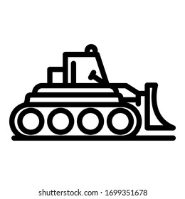 Business bulldozer icon. Outline business bulldozer vector icon for web design isolated on white background