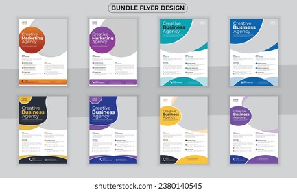 Plantilla de diseño del folleto del paquete de negocios y juego de volantes creativos, marca corporativa, folleto de negocios diseño a4 tamaño