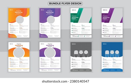 Plantilla de diseño del folleto del paquete de negocios y juego de volantes creativos, marca corporativa, folleto de negocios diseño a4 tamaño