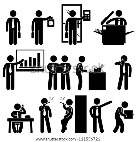 Business Businessman Employee Worker Office Colleague Workplace Working Icon Symbol Sign Pictogram