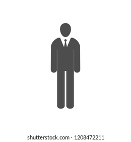 Business, businessman icon. Vector illustration, flat design.