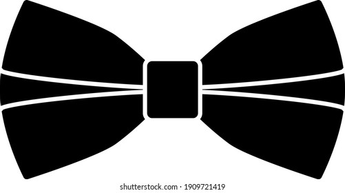 Business Butterfly Tie Icon. Black Stencil Design. Vector Illustration.