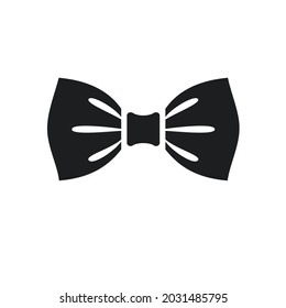 Business Butterfly Tie Icon. Black on White Background With Shadow. Vector Illustration.