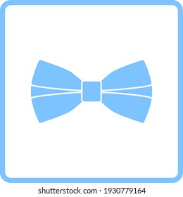 Business Butterfly Tie Icon. Blue Frame Design. Vector Illustration.