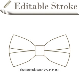 Business Butterfly Tie Icon. Editable Stroke Simple Design. Vector Illustration.