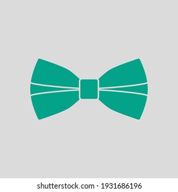 Business Butterfly Tie Icon. Green on Gray Background. Vector Illustration.