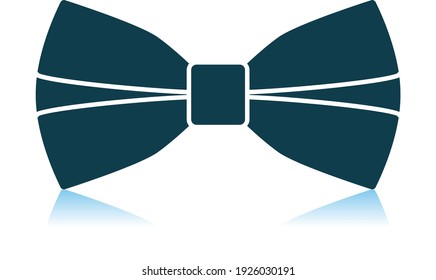 Business Butterfly Tie Icon. Shadow Reflection Design. Vector Illustration.