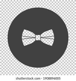 Business Butterfly Tie Icon. Subtract Stencil Design on Tranparency Grid. Vector Illustration.