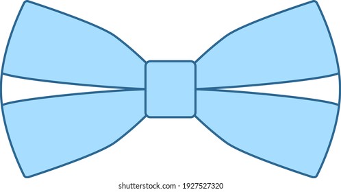 Business Butterfly Tie Icon. Thin Editable Line With Blue Fill Design. Vector Illustration.