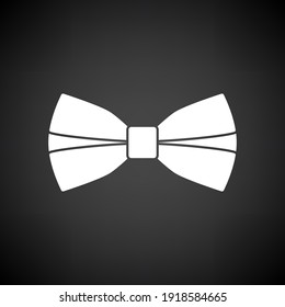 Business Butterfly Tie Icon. White on Black Background. Vector Illustration.