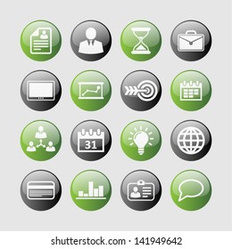 Business button icon set