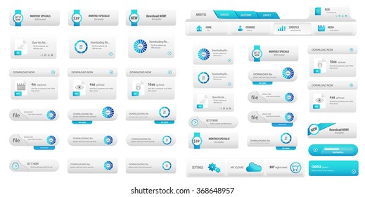 Business buttons vector set