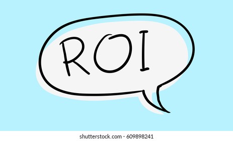 Business Buzzword: "ROI" - vector handwritten phrase