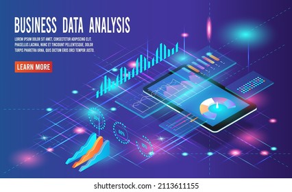 Business by Cloud computing technology for business analysis, analytics, research, strategy statistic, planning, marketing. Investment in securities, smart investment, strategic management