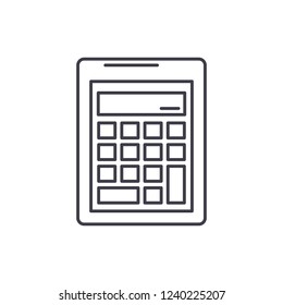 Business calculation  line icon concept. Business calculation  vector linear illustration, symbol, sign