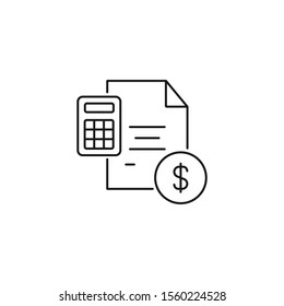 business calculation - minimal line web icon. simple vector illustration. concept for infographic, website or app.