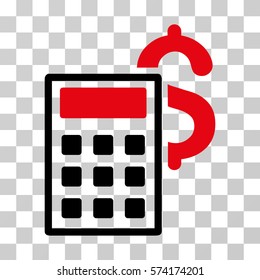 Business Calculator icon. Vector illustration style is flat iconic bicolor symbol, intensive red and black colors, transparent background. Designed for web and software interfaces.