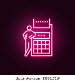 business calculator neon icon. Elements of conceptual figures set. Simple icon for websites, web design, mobile app, info graphics