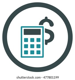 Business Calculator rounded icon. Vector illustration style is flat iconic bicolor symbol, soft blue colors, white background.