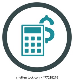Business Calculator vector bicolor rounded icon. Image style is a flat icon symbol inside a circle, soft blue colors, white background.