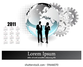 business calendar for 2011. vector