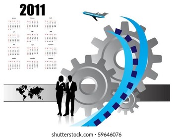 business calendar for 2011. vector