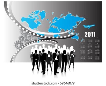 business calendar for 2011. vector